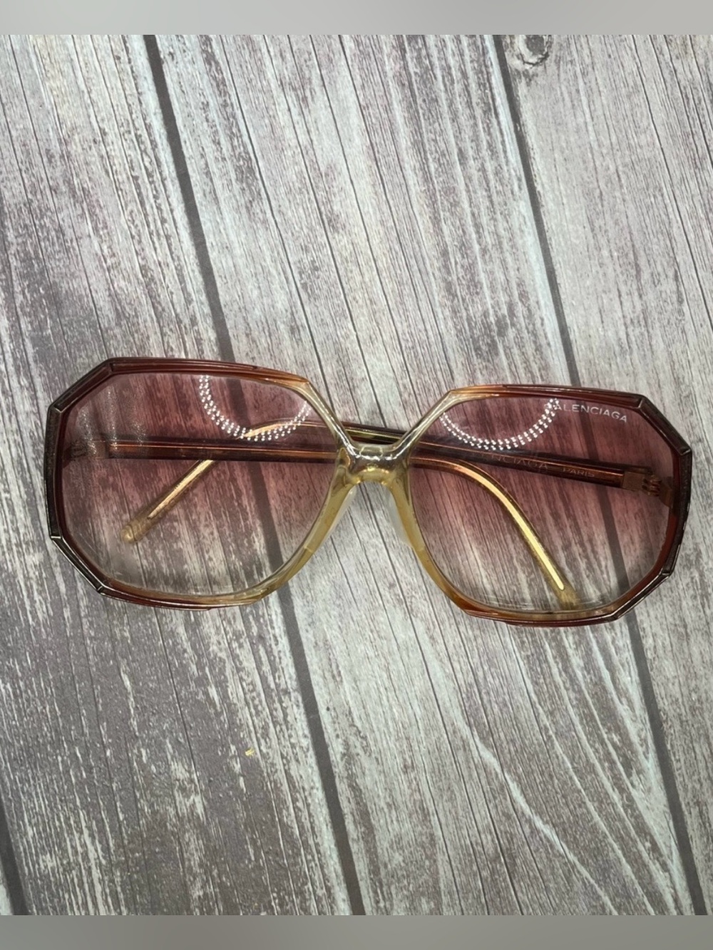 BALENCIAGA VTG 1970s/1980s Oversized Sunglasses - Gradient Frames - Vintage
